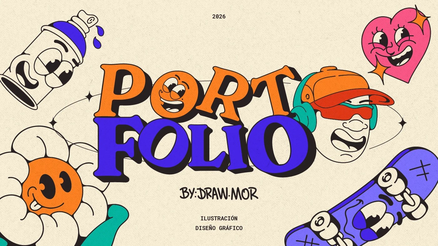 retro cartoon illustration title graphics