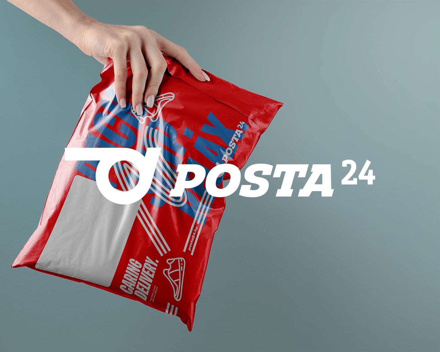 courier brand identity package design holding