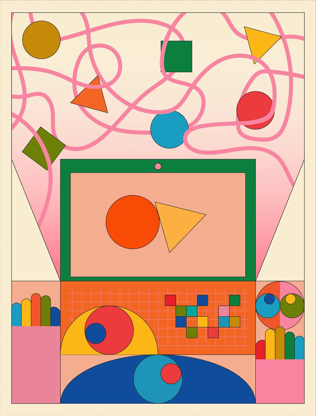 poster design illustration full perspective