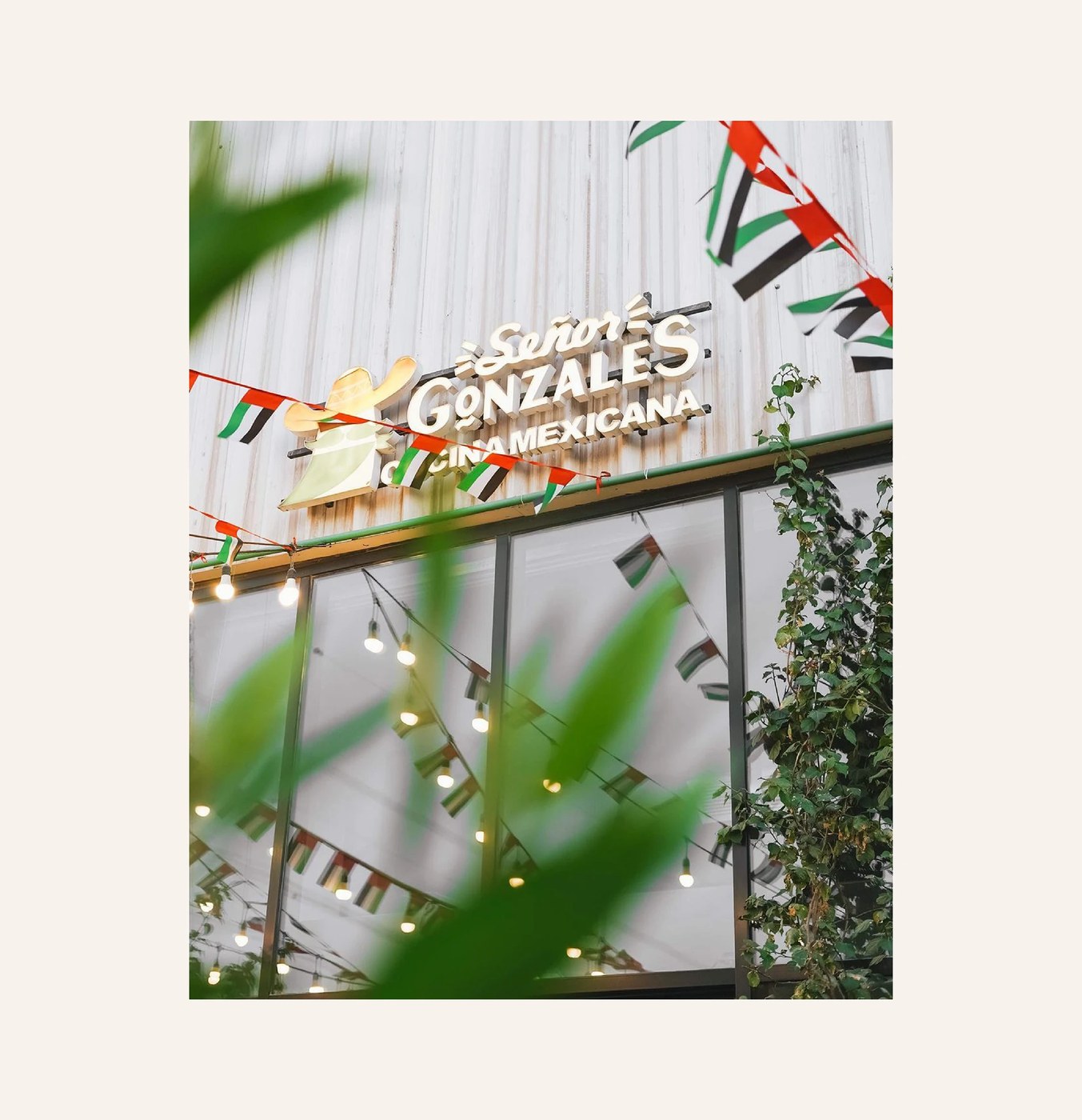 Corrugated exterior signage featuring a mexican restaurant branding visual identity.