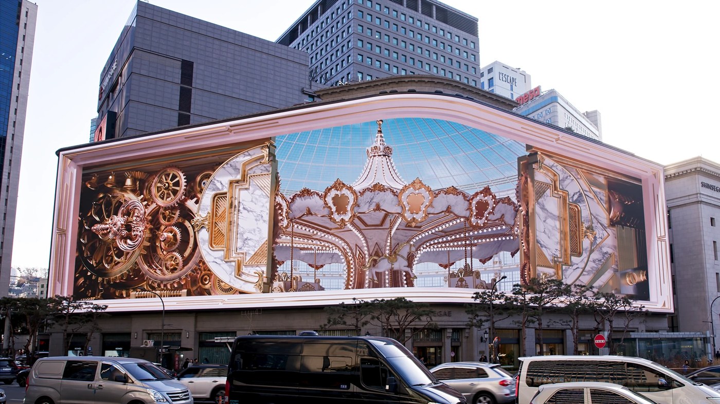 media facade shinsegae department store installation
