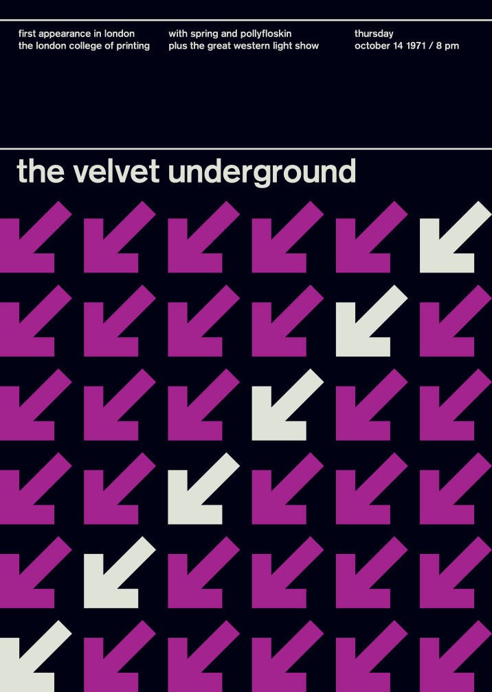 swiss modernist poster Velvet Underground concert poster