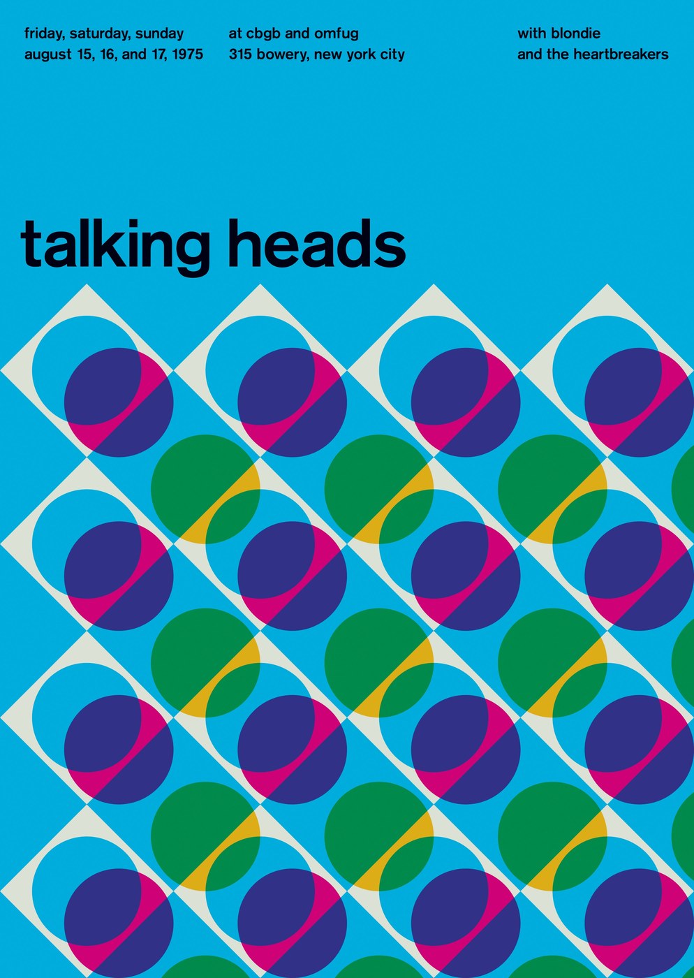 swiss modernist poster Talking Heads concert poster