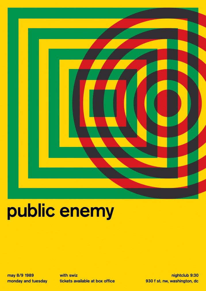 swiss modernist poster Public Enemy concert poster
