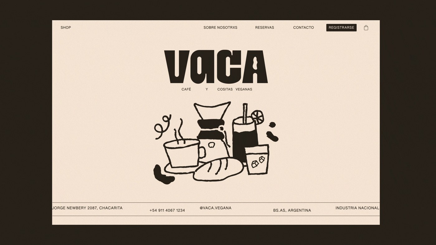 VACA Branding alternate view — display typography design by Micaela Gushiken