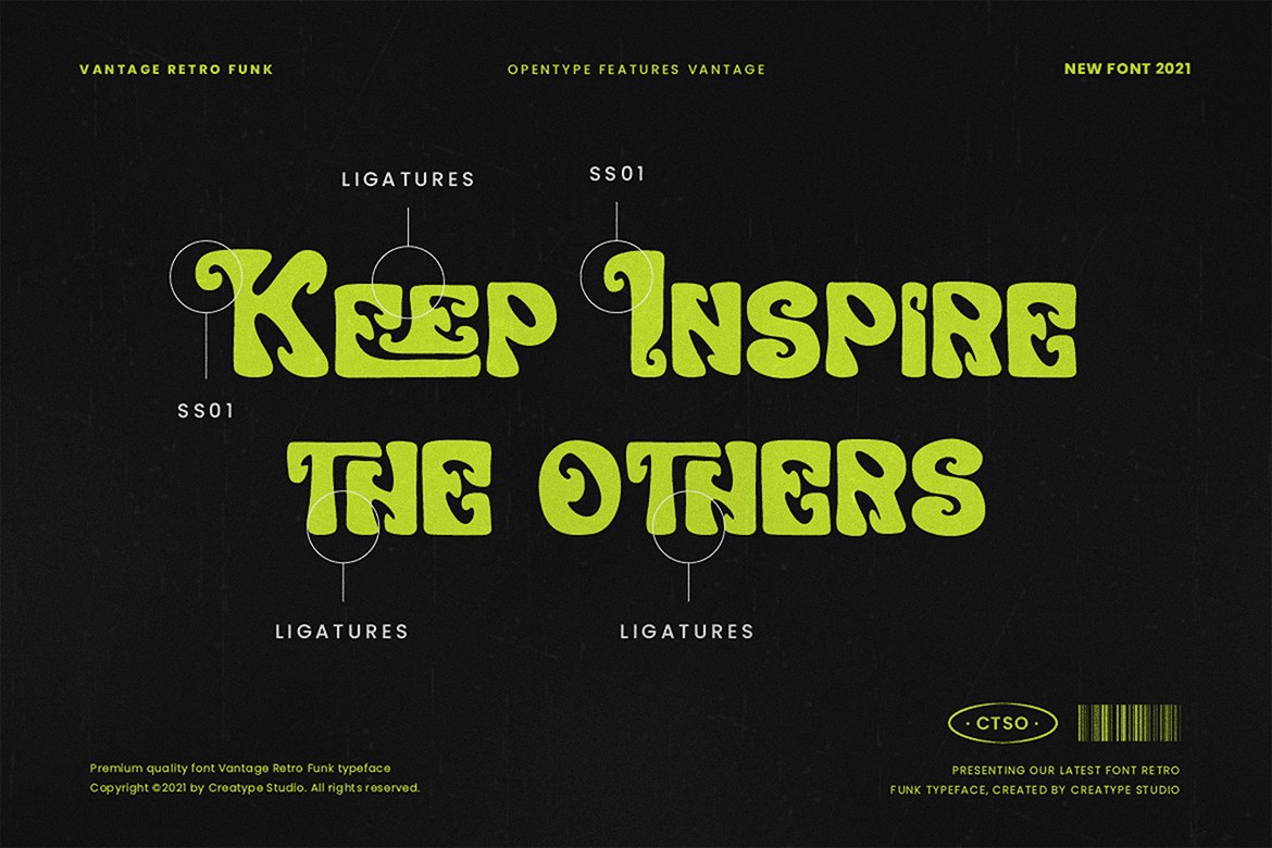 Editorial book page mockup showing the Vantage free font.