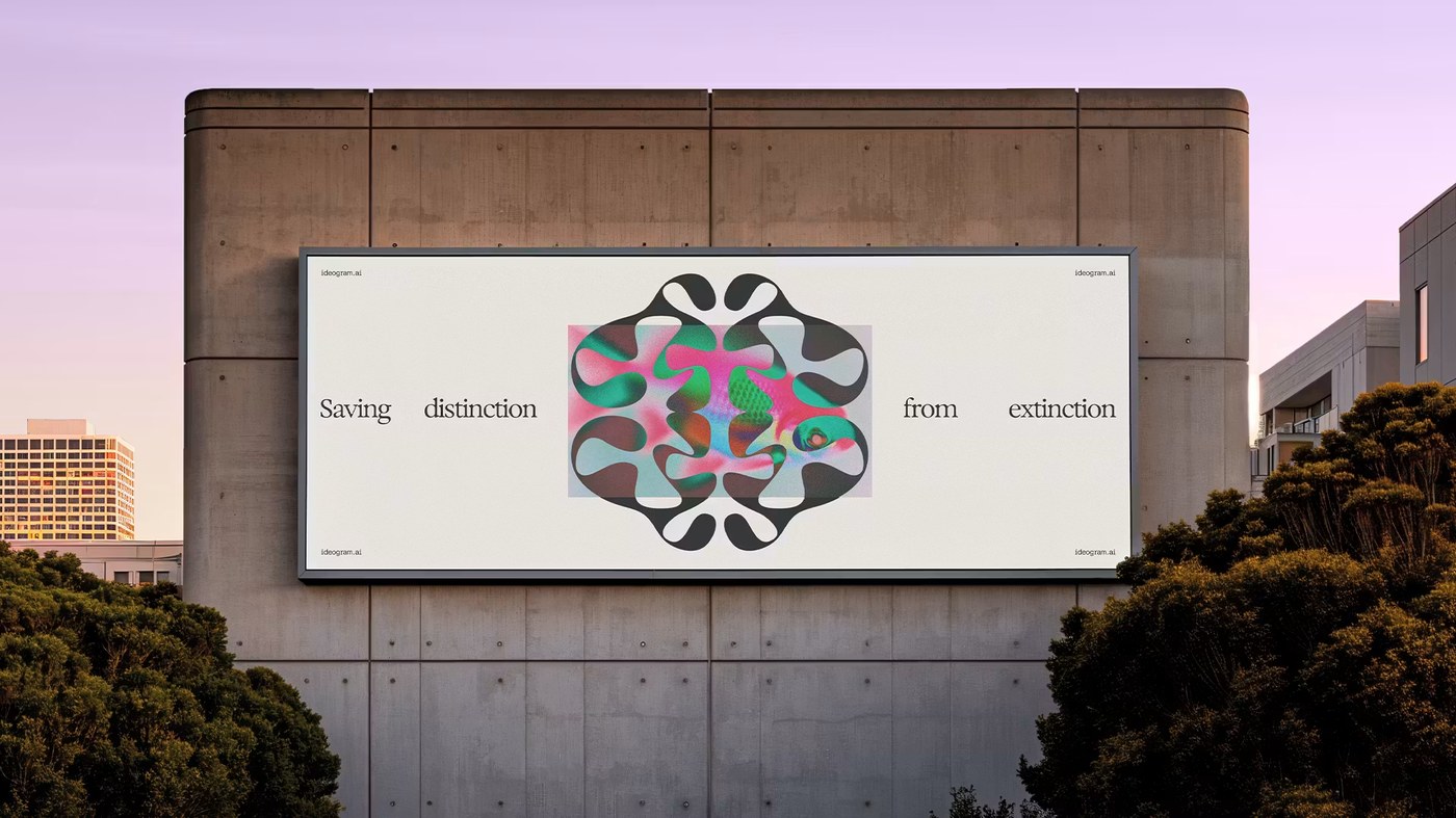 Ideogram brand identity system outdoor billboard landscape — How&How
