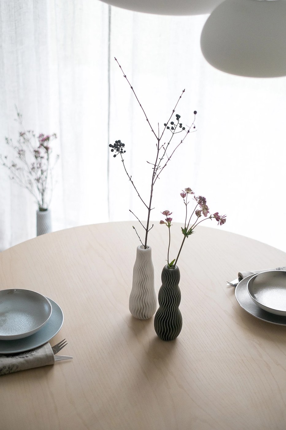 WAVE 3D printed vases collection by Martin Žampach in multiple filament colors