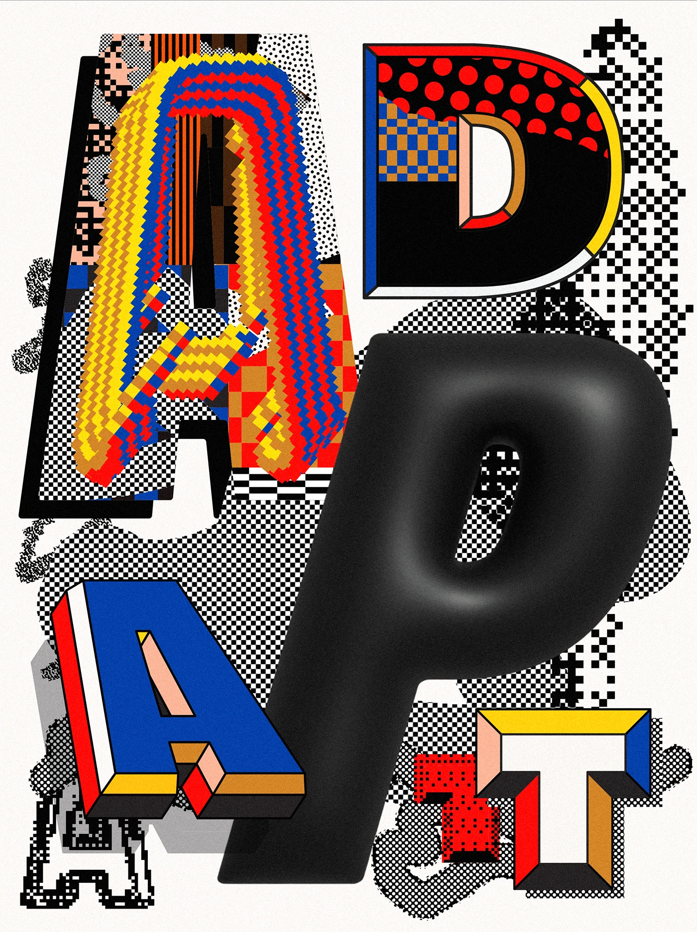 Custom textured typeface design using Adobe software techniques