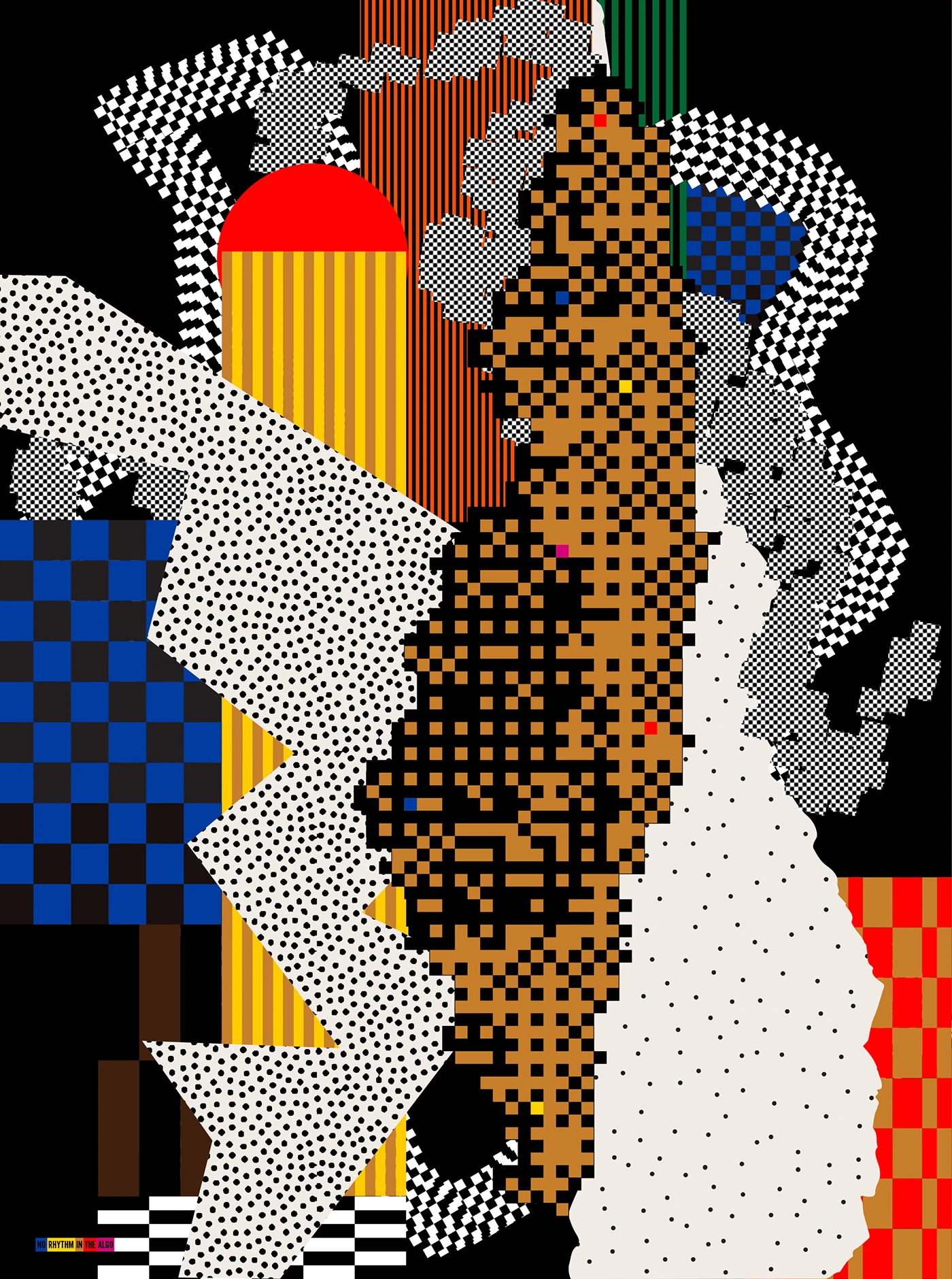 Halftone textured typography showing custom surface treatment